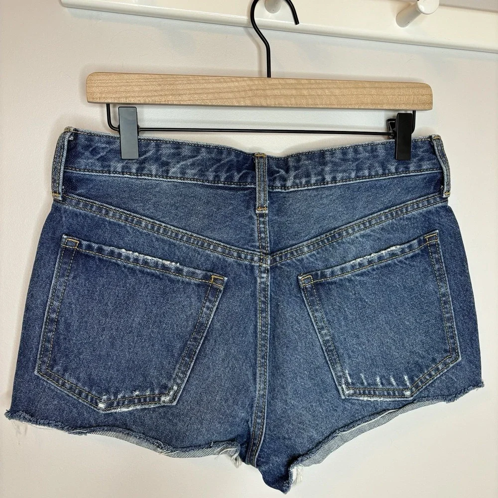 Old Navy Embroidered High-Waisted OG Jean CutOff Shorts Denim Rainbow 6 Festival